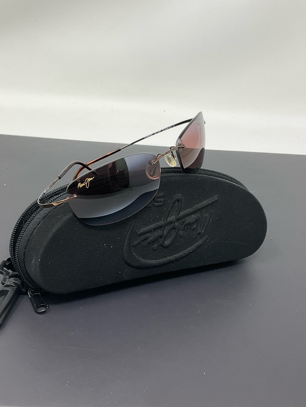 Maui Jim MJ 503 23 Titanium Flex Frame Brown Sunglasses Stress Cracks On Lenses